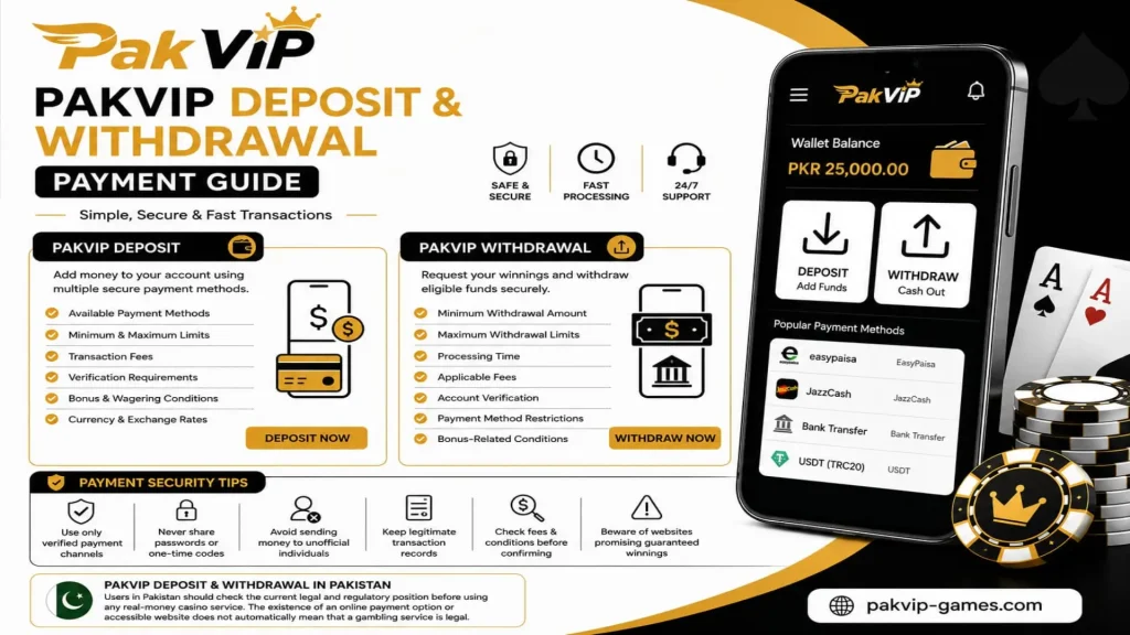 Pakvip Deposit & Withdrawal