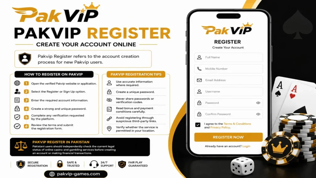 Pakvip Register – Create a Pakvip Account Online